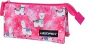 etui lama meisjes 22 x 12,5 cm polyester roze