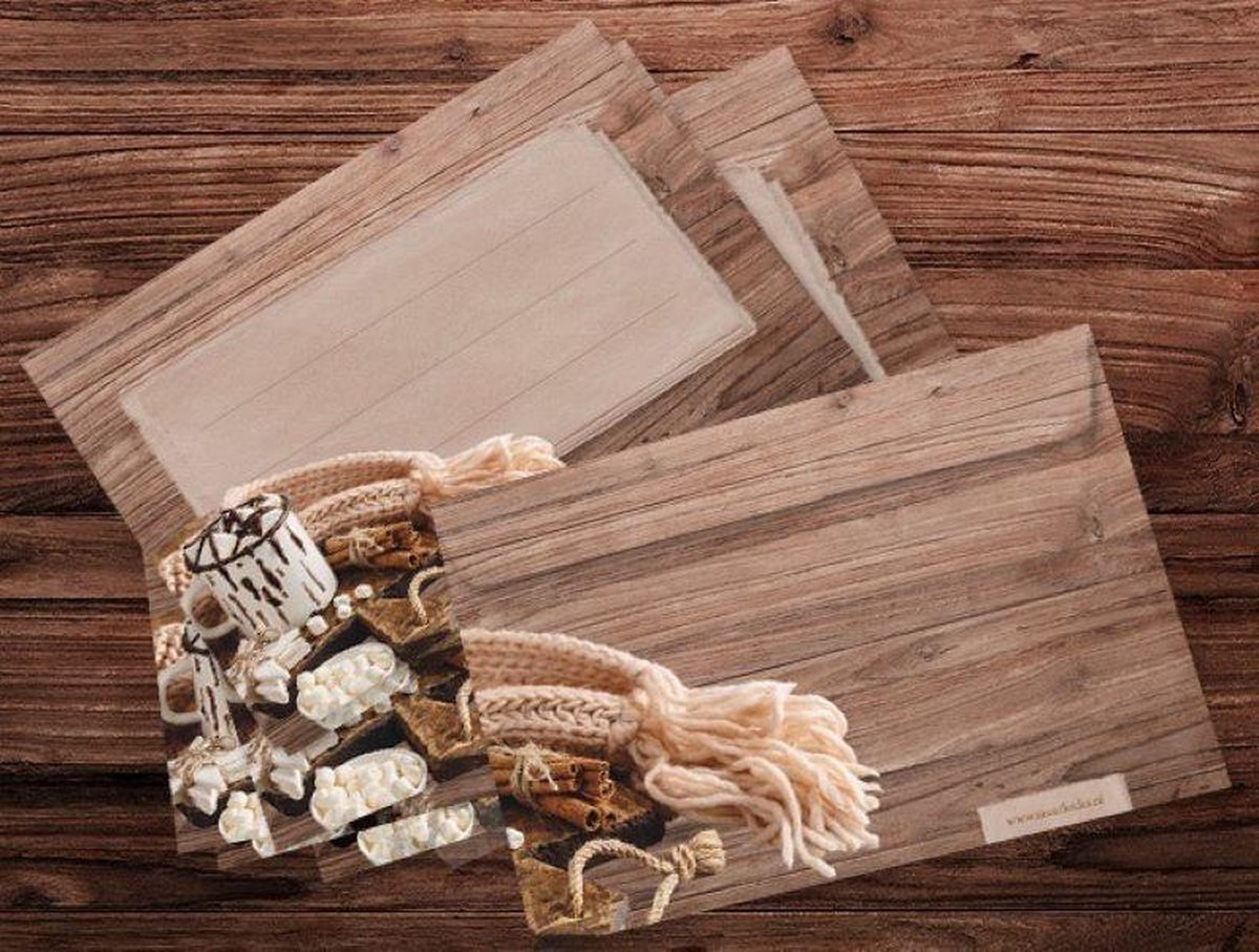 Enveloppen Warme Choco - 25 stuks met plakstripsluiting - C6 formaat - Winter Envelop