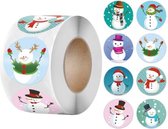 Sluitsticker - Sluitzegel – Kadosticker  Sneeuwpop | Blauw – Rood – Rose | Winter – Sneeuw - Kerst - Merry Christmas – Feestdagen – Sinterklaas | Envelop sticker | Cadeau – Cadeauz