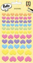 stickervel 3D Pastel Hearts junior 19 x 10 cm PVC