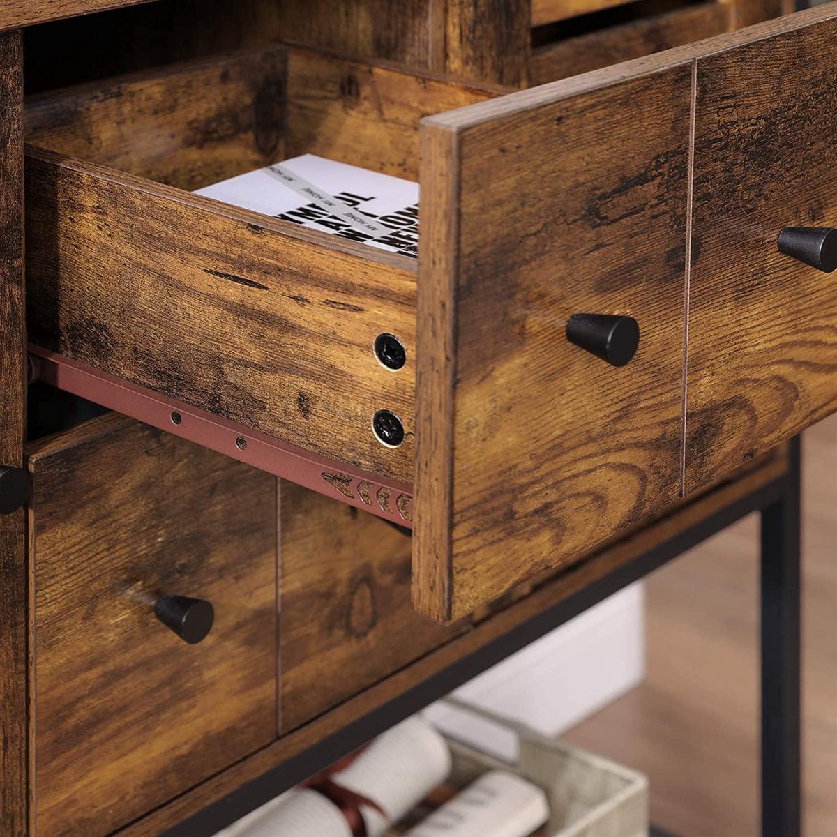 Vasagle Industriële Dressoir - Keukenkast - Opbergkast - 6 Lades, voor woonkamer