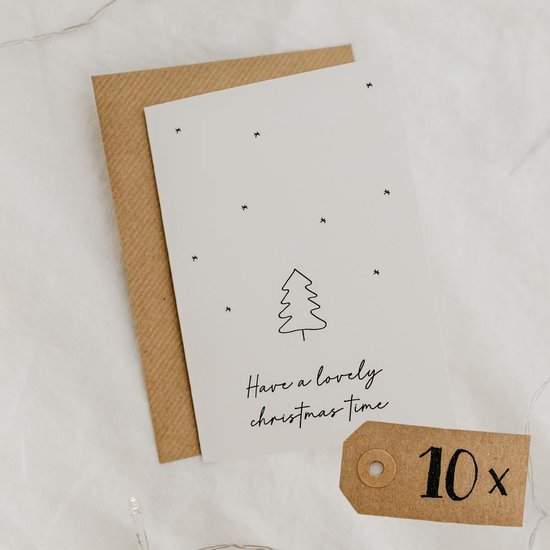 Kerstkaart | 10 stuks | Prettige Feestdagen - Wenskaarten Groothandel