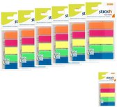 Film Index tabs Stick'n - 6-pack - 45x12mm, 5x neon assorti kleuren, 25 tabs per kleur, totaal 750 index