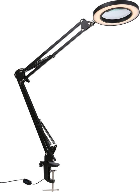 8x Vergrootglas Met LED Licht En Standaard - 10W USB Vergrootlamp Met Metalen Klem 360° Draaibaar Voor Hobby, Naaien En Precisiewerk