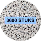 Fako Bijoux® - Hartjes Kralen Bulk - Acryl - 7mm - Sieraden Maken - 3600 Stuks - Wit/Zilver