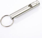 Mini Whistle - Multifunctional Fluitje met Sleutelhanger voor Camping, Wandelen en Outdoor Sport - Zilver