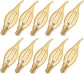 10 stuks Osram led tip kaarslamp E14 1.5W 2400K Goud Niet dimbaar
