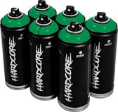 MTN Hardcore Natura Green - groene spuitverf - 6 stuks - 400ml hoge druk en glossy afwerking