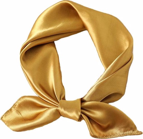 Satijnen Bandana / Zakdoek Goud | Polyester - Satijnlook  | 60 x 60 cm | Fashion Favorite