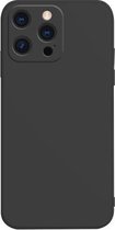 Effen kleur kubus rechte rand vloeibare siliconen voering flanellen hoes voor iPhone 13 (zwart)