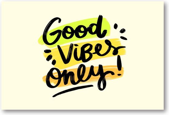 Good Vibes Only Quote - 90x60 Canvas Liggend - Minimalist - Tekstposters - Inspiratie