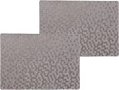 12x morceaux de sets de table de luxe robustes Stones gris 30 x 43 cm - Avec couche antidérapante et couche supérieure de revêtement PU