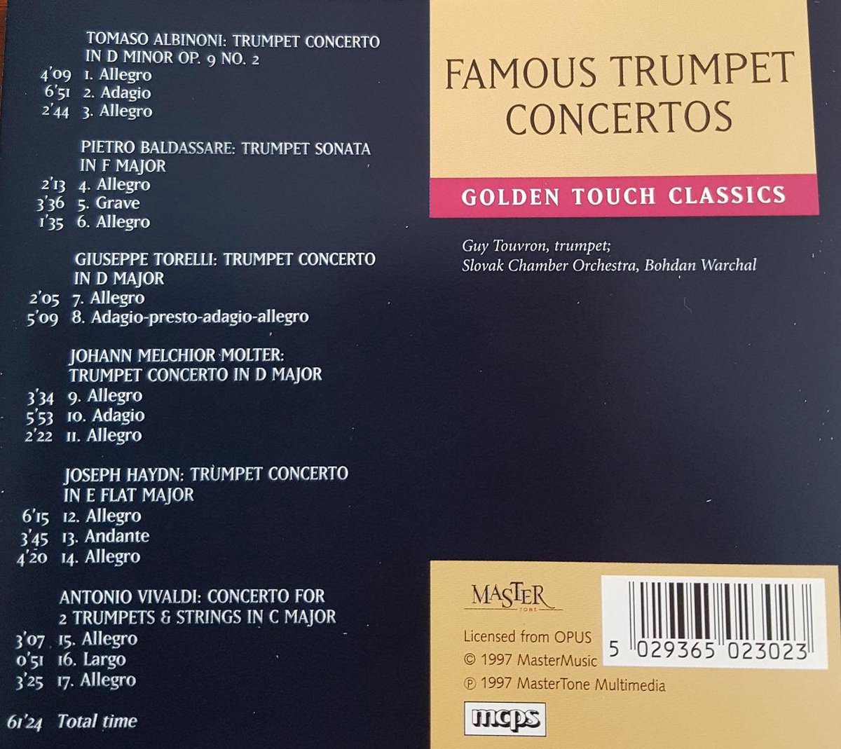 Famous Trumpet Concertos Golden Touch Classics, Guy Touvron U. Slovak