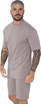 Sportkleding set heren - FRLVN - trainingspak kort - zomerset beige - maat S
