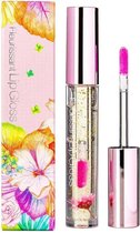 GLAMFOX Peach Flower Lipgloss - Lip Plumper Lip Gloss met 24 Karaat Goud Korrels en 100% Echte Bloem - Lipgloss Transparant - Korean Beauty Make Up