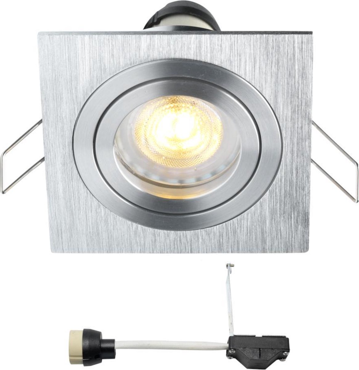 LED inbouwspot Coblux - inbouwspots / downlights / plafondspots - 4W / vierkant / dimbaar / kantelbaar / 230V / IP20 / warmwit