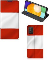 Hoesje Geschikt voor Samsung Galaxy A03s Telefoonhoesje met Naam Oostenrijkse Vlag