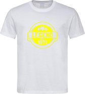 Wit T-Shirt met “ Legend sinds 1971 “ print Geel  Size M