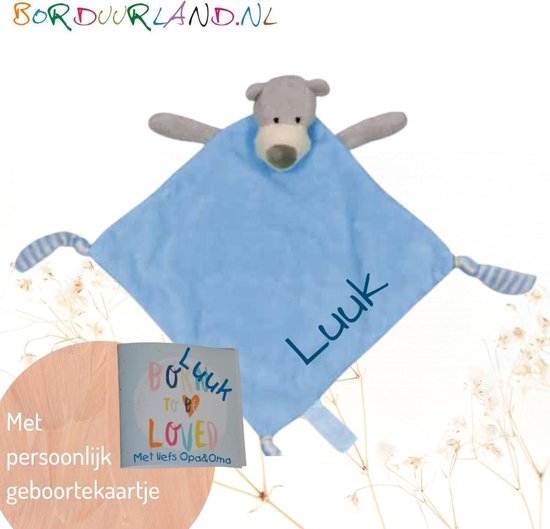 Baby Cadeau Pakket-Tutlap-Beer-Met naam Geborduurd- Kraam cadeau-Geboorte-Cadeau-Brievenbus-PakketjeKraam Cadeau-Kraam Cadeau van Tutlap — afbeelding 5