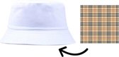 Bucket Hat met Ruiten Binnenkant · Unisex · Festivalhoedje · Regenhoedje · Vissershoedje · Zonnehoedje · Hoed · Emmerhoed · Zon · Licht Beige · Wit · Lichtblauw · Geel