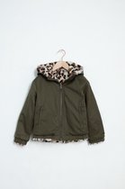 Sissy-Boy - Groene reversible jas leopard fake fur