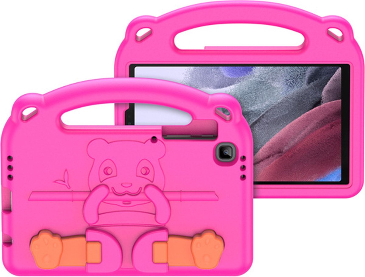Samsung Galaxy Tab A7 Lite (8.7 Inch) Hoes - Schokbestendige case met handvat - Panda Series - Magenta