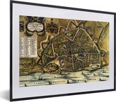 Fotolijst incl. Poster - Kaart - Nijmegen - Historisch - 40x30 cm - Posterlijst