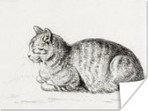 Poster Liggende kat - schilderij van Jean Bernard - 40x30 cm