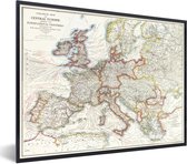 Affiche avec cadre Carte - Europe - Vintage - 40x30 cm