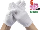 6 Stuks Witte katoenen Handschoen, 3 Paar Witte katoenen Handschoen – 6Pcs White Gloves 3 Pairs Soft Cotton Gloves Coin Jewelry Silver Inspection Gloves Stretchable Lining Glove -