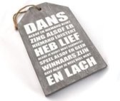 Tekst Label Groot Dans en Lach Taupe 19 x 30 cm