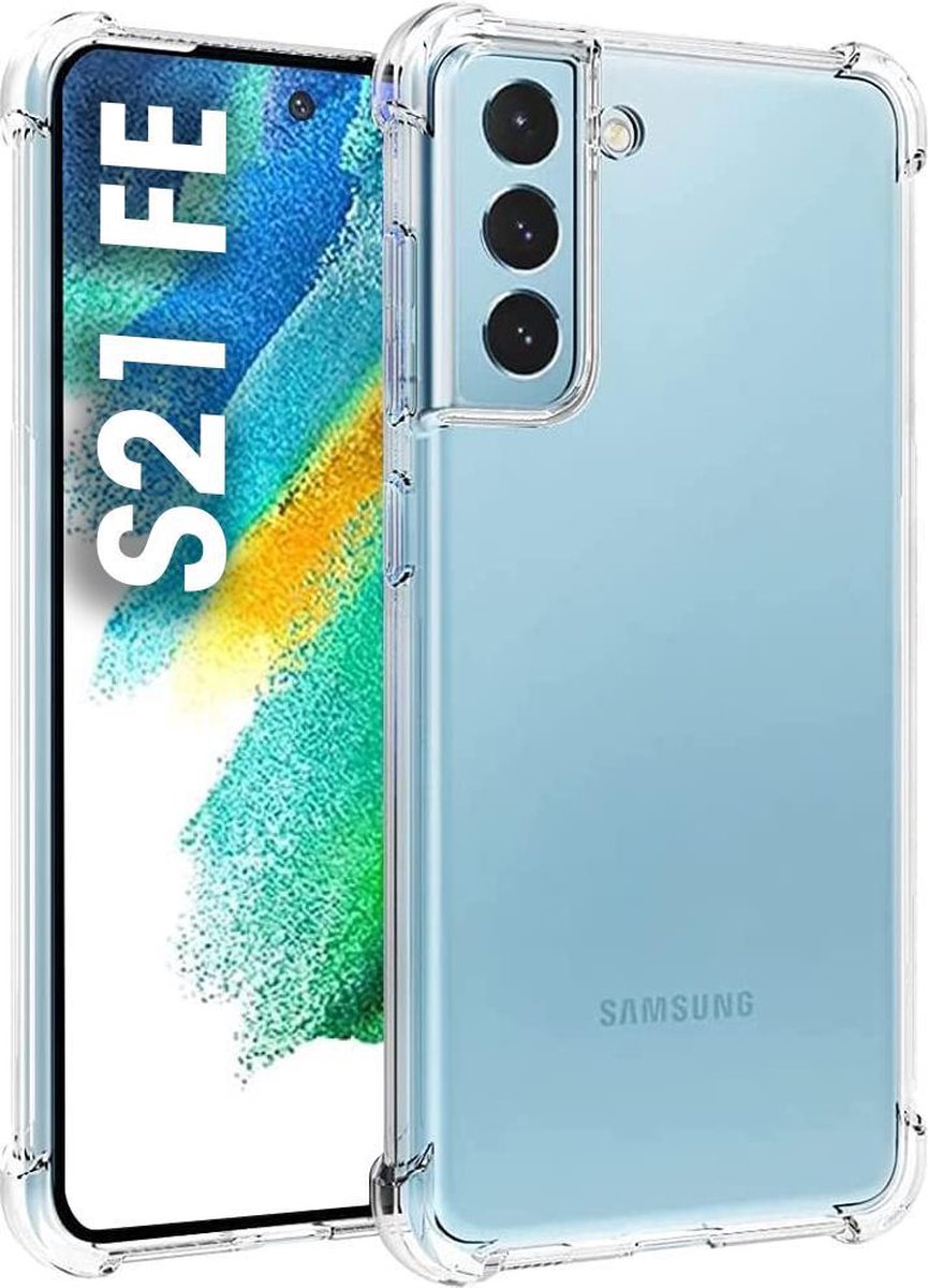 Samsung Galaxy S21FE Hoesje – S21 FE Anti Shock Siliconen Back Cover - Hybrid armor case - Transparant - EPICMOBILE