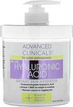 Advanced Clinicals, Hyaluronic Acid, Instant Skin Hydrator -Hyaluronzuur - Hyaluronserum - Met Vitamine E & Plantenextracten - Gezichtscrème - Intensief Hydraterend - Herstellend - Kalmerend - 454 g