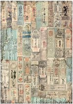 Stamperia Rice Paper A4 Sir Vagabond in Japan Oriental Texture