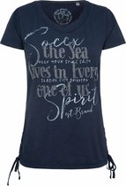 Soccx ® T-shirt met artwork en vetersluiting, donkerblauw (M)