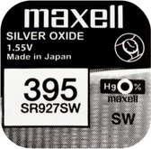 MAXELL 395 / SR927SW zilveroxide knoopcel horlogebatterij 2 (twee) stuks