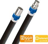 Hirschmann - KOKA-799 Coax aansluitkabel IEC 4G proof - Kos 5 (Recht) - Kok 5 (Recht) - 25m - Zwart - Ziggo & Telenet geschikt