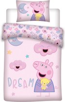 Dekbedovertrek Peppa Pig Dream 100x135 ledikant 100 % katoen