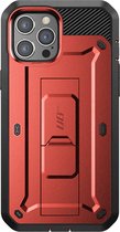 Supcase 360 Backcase hoesje met screenprotector iPhone 12 Pro en 12 Rood