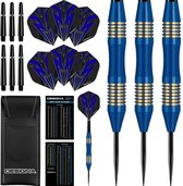 DESIGNA Mako Darts - Steel Tip Electro Brass - Micro Grip - Blue