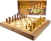 Royal Chess® Schaakspel – Schaakbord met Staunton Schaakstukken – Luxe Schaakset – Handgemaakt – Gemaakt van 100% Acacia hout – Schaakspel – Schaakborden – Schaakset – Schaken – Schaak – Ches