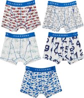 Claesen's Jongens 5-pack Boxershort- Multicolor Cijfer Print- Maat 164-170