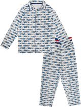 Claesen's Jongens Pyjama-Blauwe Raceauto's Print- Maat 116-122