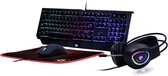 4-in-1 backlight gaming kit "Phantom", US layout - Gembird - Gaming set - Keyboard - Headset - muis