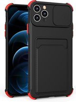 GSMNed – iPhone 12 Pro Max Zwart – hoogwaardig PU Case – iPhone 12 Pro Max zwart – Card case – shockproof