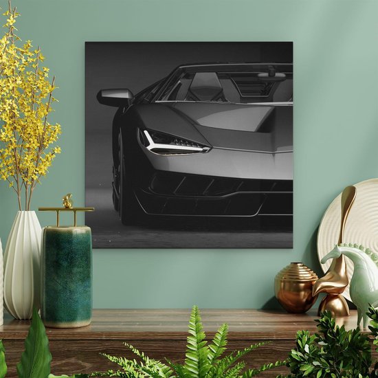 Artaza Peinture sur toile Voiture de sport noire - 40x40 - Klein - Photo sur toile - Impression sur toile