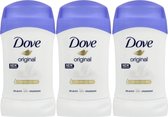 Dove Original Deodorant Vrouw - Anti Transpirant Deodorant Stick met 0% Alcohol en 48 Uur Zweetbescherming - Bestverkochte Deo - 3 Stuks