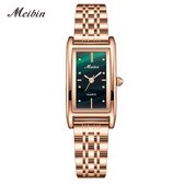 Longbo - Meibin - Dames Horloge - Rosé/Groen - 21*37mm