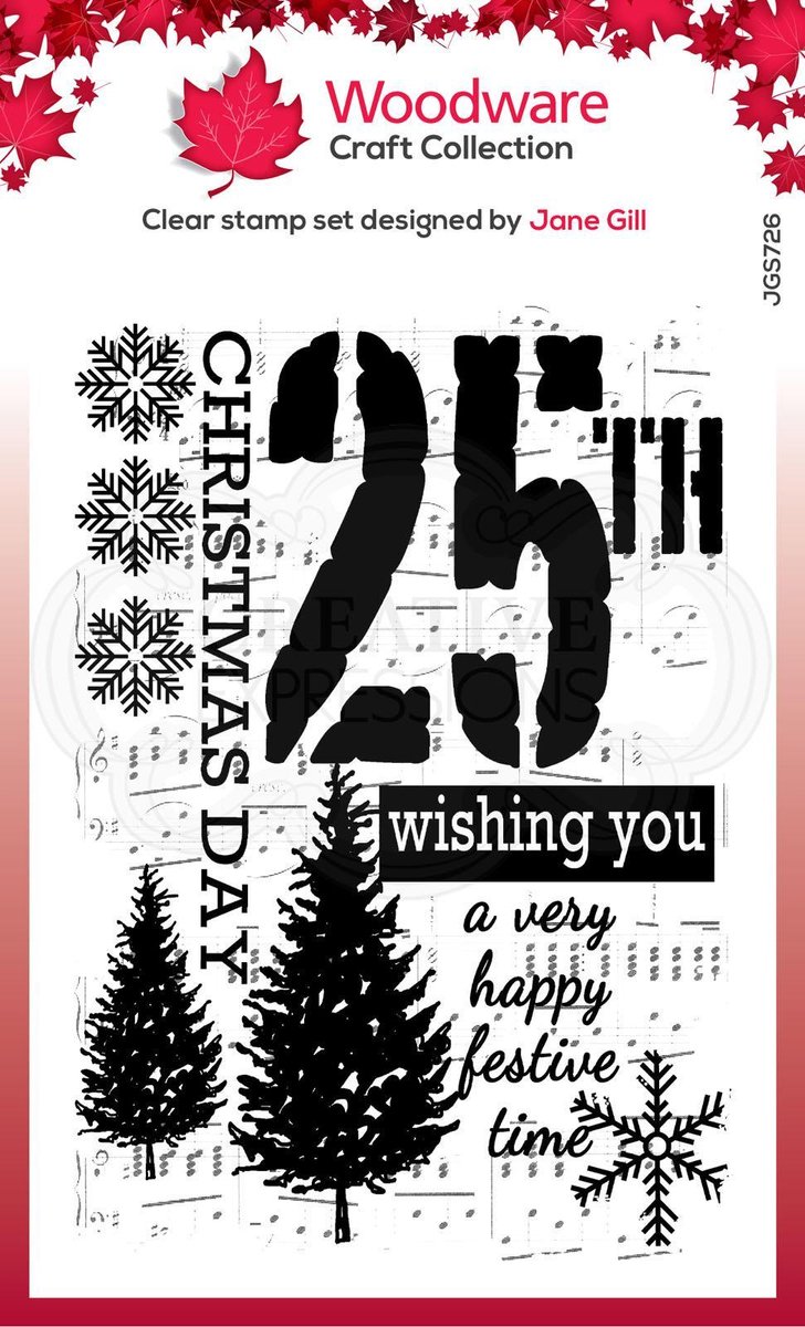 Woodware Clear stamp - Eerste kerstdag - A6 - Polymeer