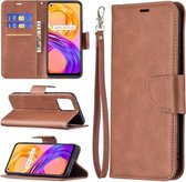 Voor OPPO Realme 8/Realme 8 Pro Retro Lamsvacht Textuur Pure Kleur Horizontale Flip PU Lederen Case met Houder & Kaartsleuven & Portemonnee & Lanyard (Bruin)